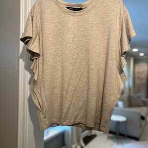 Fifteen Twenty Light Beige Ruffle Sleeve Tee